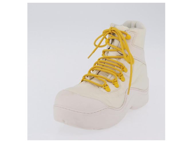 BOTTEGA VENETA Paddle Bomber Boule Shoes Nylon 36 Ivory Auth 203702M Cream - view 24