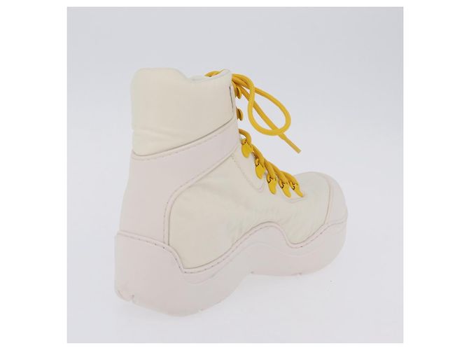 BOTTEGA VENETA Paddle Bomber Boule Shoes Nylon 36 Ivory Auth 203702M Cream - view 25