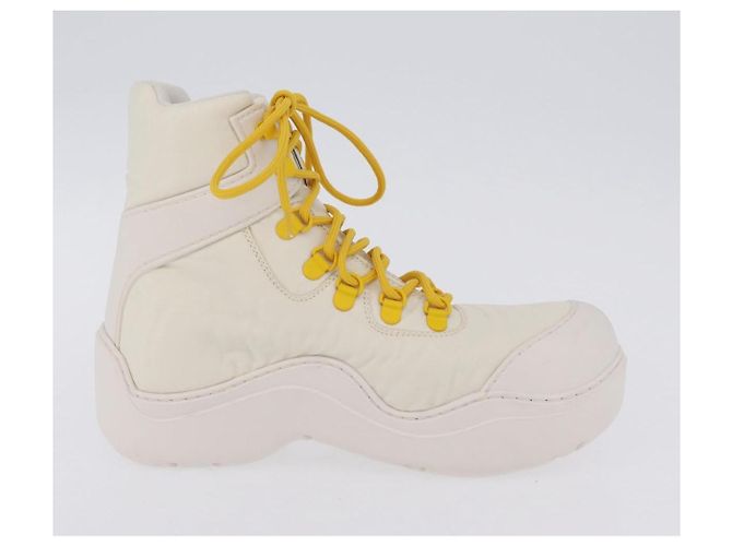 BOTTEGA VENETA Paddle Bomber Boule Shoes Nylon 36 Ivory Auth 203702M Cream - view 26