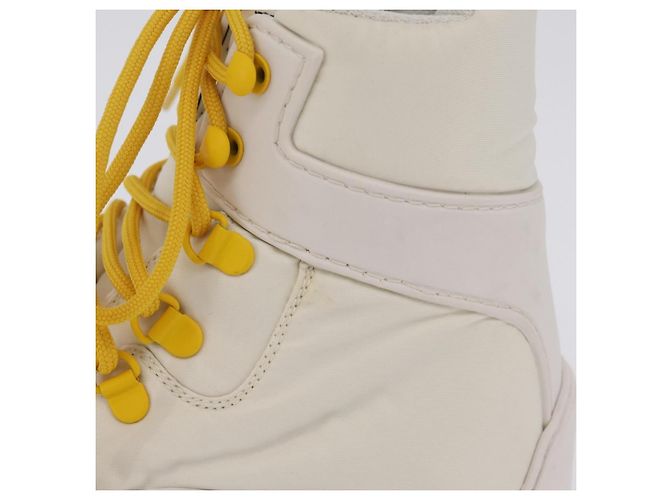 BOTTEGA VENETA Paddle Bomber Boule Shoes Nylon 36 Ivory Auth 203702M Cream - view 28