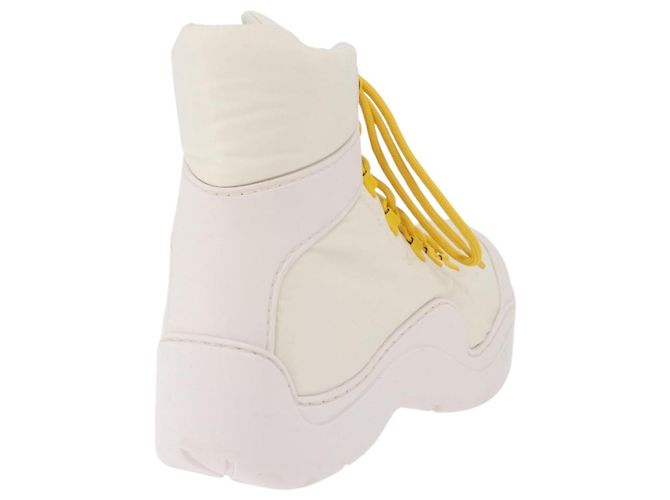 BOTTEGA VENETA Paddle Bomber Boule Shoes Nylon 36 Ivory Auth 203702M Cream - view 3