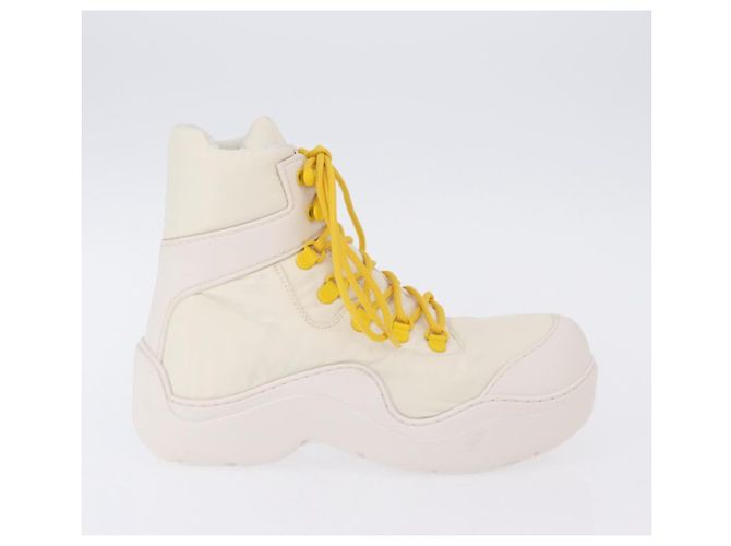 BOTTEGA VENETA Paddle Bomber Boule Shoes Nylon 36 Ivory Auth 203702M Cream - view 4