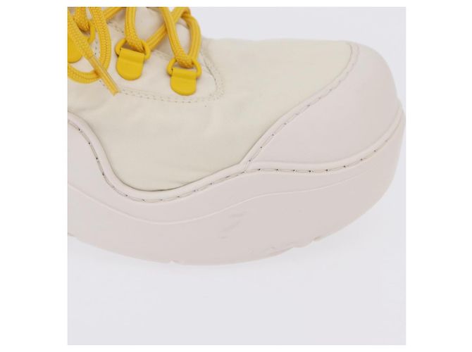 BOTTEGA VENETA Paddle Bomber Boule Shoes Nylon 36 Ivory Auth 203702M Cream - view 5