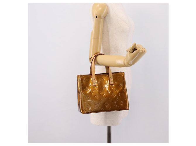 LOUIS VUITTON Monogram Vernis Reade PM Hand Bag Bronze M91146 LV Auth gh2341V Bronzo - vista 22