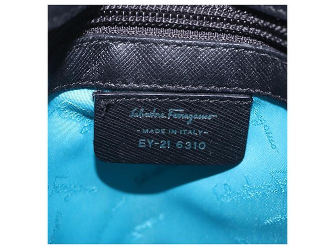 Borsa a mano Salvatore Ferragamo Gancini in pelle nera e argento Auth BA16166 Nero - vista 12
