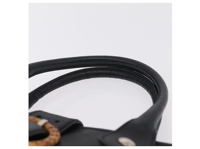Borsa a mano Salvatore Ferragamo Gancini in pelle nera e argento Auth BA16166 Nero - vista 14