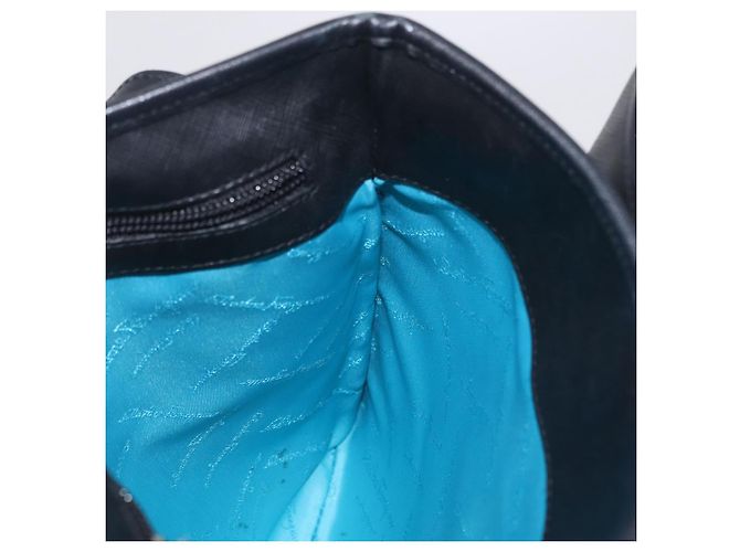 Borsa a mano Salvatore Ferragamo Gancini in pelle nera e argento Auth BA16166 Nero - vista 21