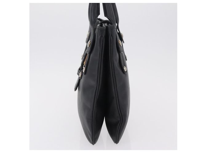 Borsa a mano Salvatore Ferragamo Gancini in pelle nera e argento Auth BA16166 Nero - vista 4