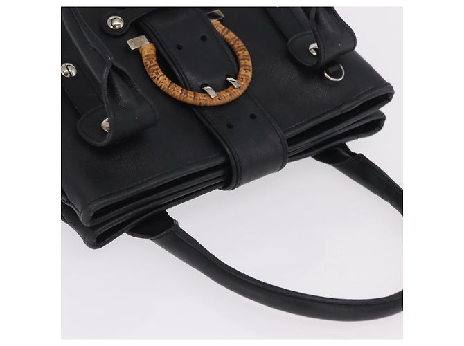 Borsa a mano Salvatore Ferragamo Gancini in pelle nera e argento Auth BA16166 Nero - vista 7