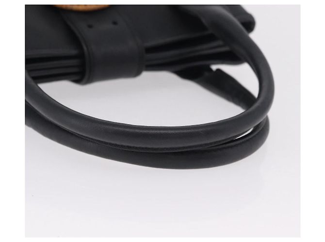 Borsa a mano Salvatore Ferragamo Gancini in pelle nera e argento Auth BA16166 Nero - vista 8