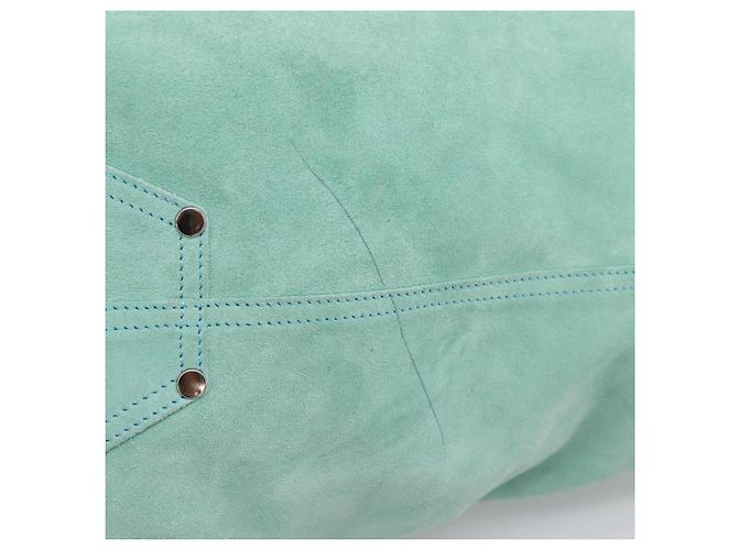 Borsa Tote Tiffany & Co. Camoscio Blu Turchese Argento Auth 206280A - vista 10