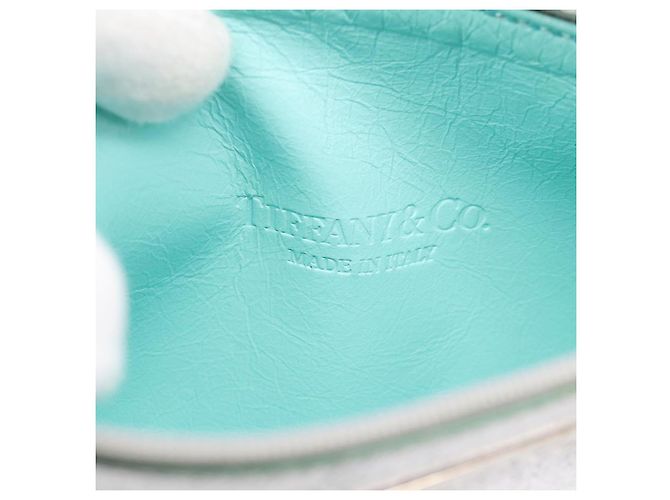 Borsa Tote Tiffany & Co. Camoscio Blu Turchese Argento Auth 206280A - vista 24