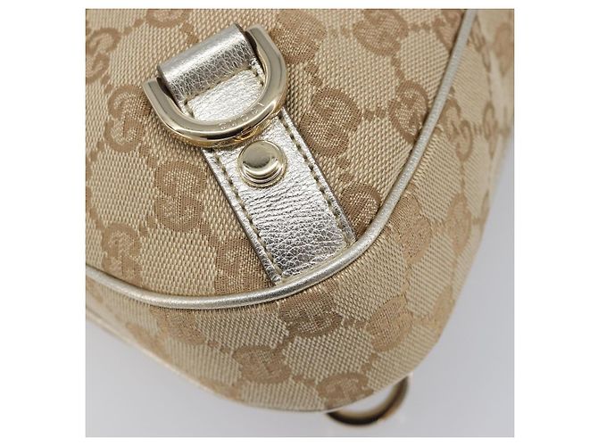 Borsa a tracolla GUCCI GG Canvas Beige Oro 130738 Auth 206053V D'oro - vista 15