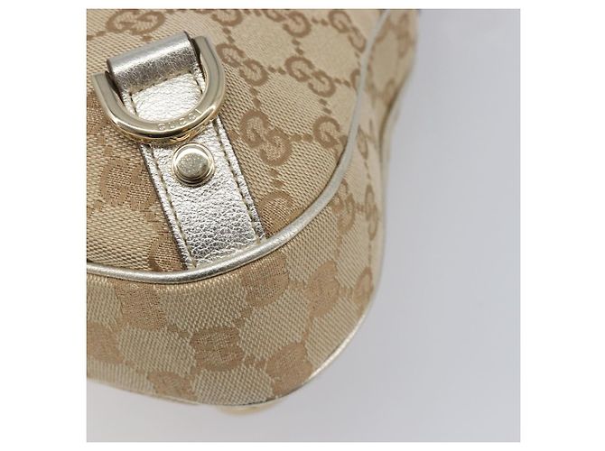 Borsa a tracolla GUCCI GG Canvas Beige Oro 130738 Auth 206053V D'oro - vista 16