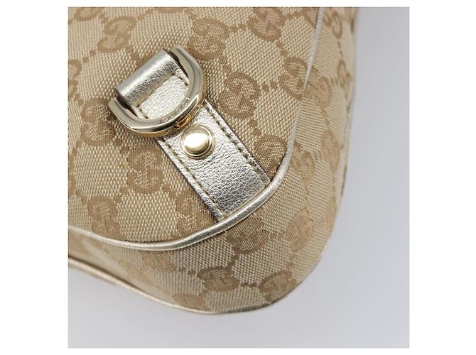 Borsa a tracolla GUCCI GG Canvas Beige Oro 130738 Auth 206053V D'oro - vista 17