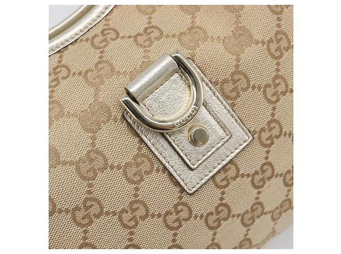 Borsa a tracolla GUCCI GG Canvas Beige Oro 130738 Auth 206053V D'oro - vista 19