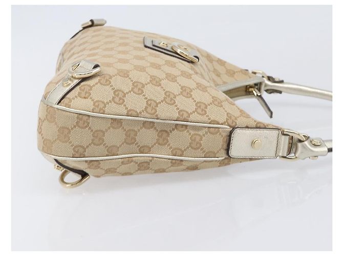 Borsa a tracolla GUCCI GG Canvas Beige Oro 130738 Auth 206053V D'oro - vista 3