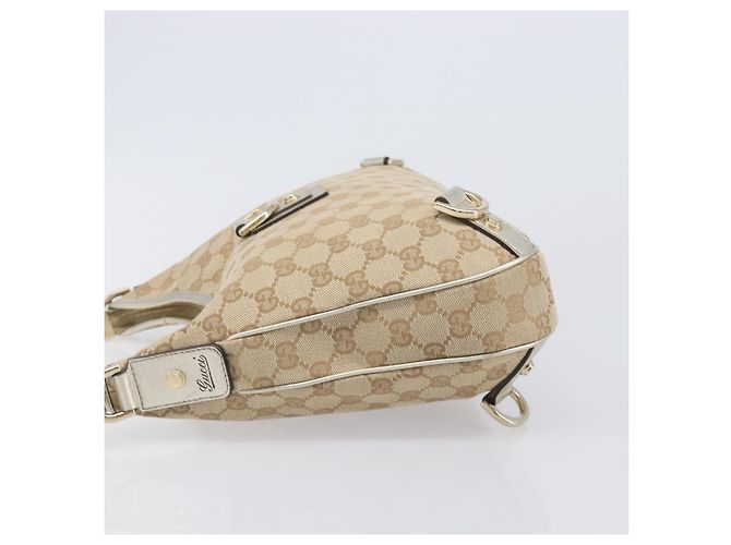 Borsa a tracolla GUCCI GG Canvas Beige Oro 130738 Auth 206053V D'oro - vista 4