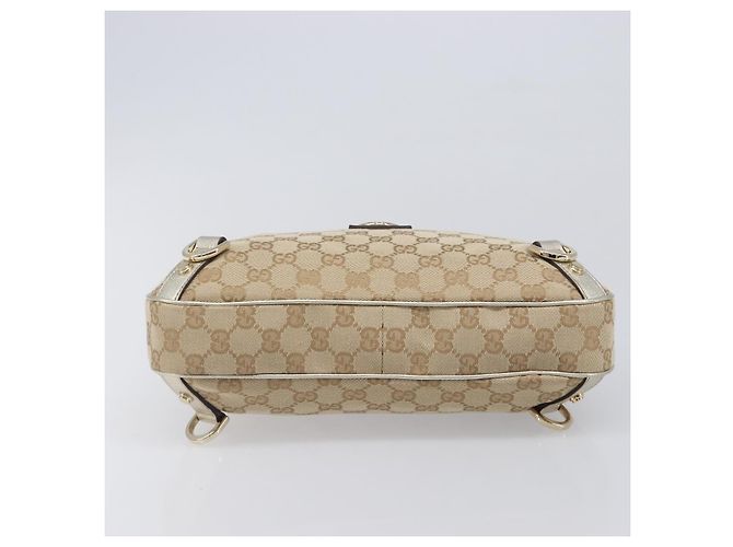 Borsa a tracolla GUCCI GG Canvas Beige Oro 130738 Auth 206053V D'oro - vista 5