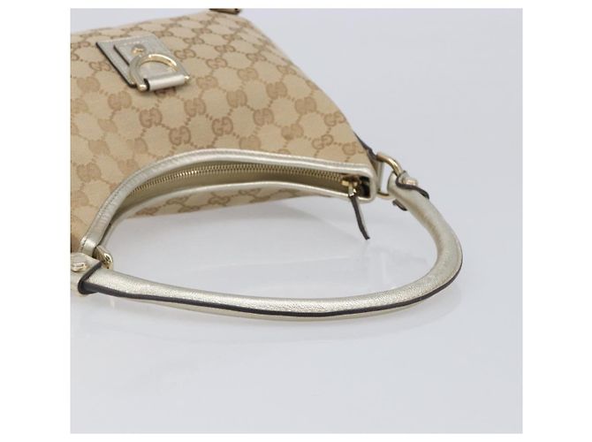 Borsa a tracolla GUCCI GG Canvas Beige Oro 130738 Auth 206053V D'oro - vista 7
