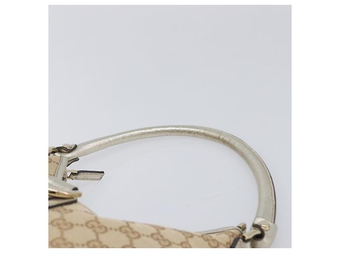 Borsa a tracolla GUCCI GG Canvas Beige Oro 130738 Auth 206053V D'oro - vista 8