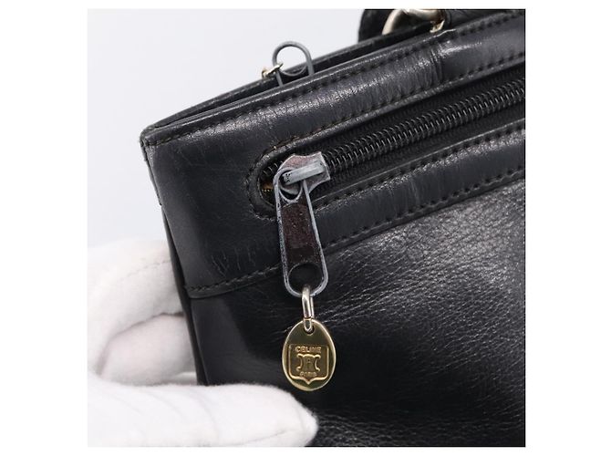Céline CELINE Tote Bag aus Leder Schwarz Goldfarben Auth bs37162 - Ansicht 20