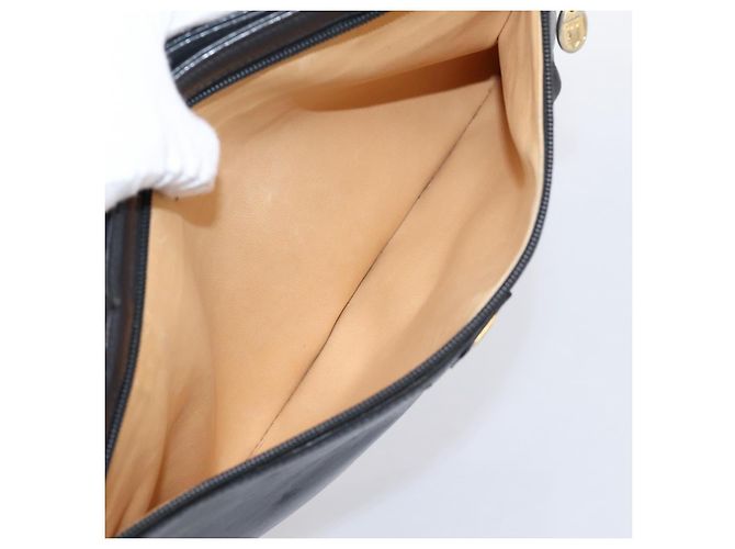 Céline CELINE Tote Bag aus Leder Schwarz Goldfarben Auth bs37162 - Ansicht 29