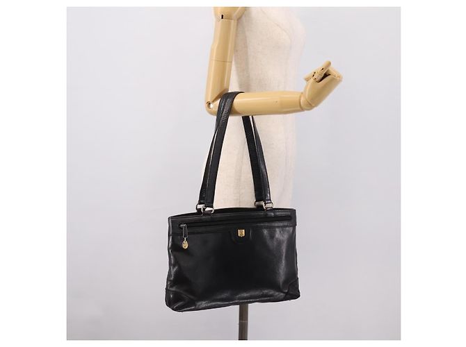 Céline CELINE Tote Bag aus Leder Schwarz Goldfarben Auth bs37162 - Ansicht 30