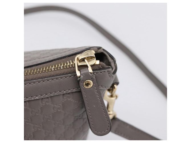 Borsa GUCCI Micro GG Canvas Guccissima in pelle 2way Outlet 449656 Auth ep15926 Marrone D'oro - vista 20