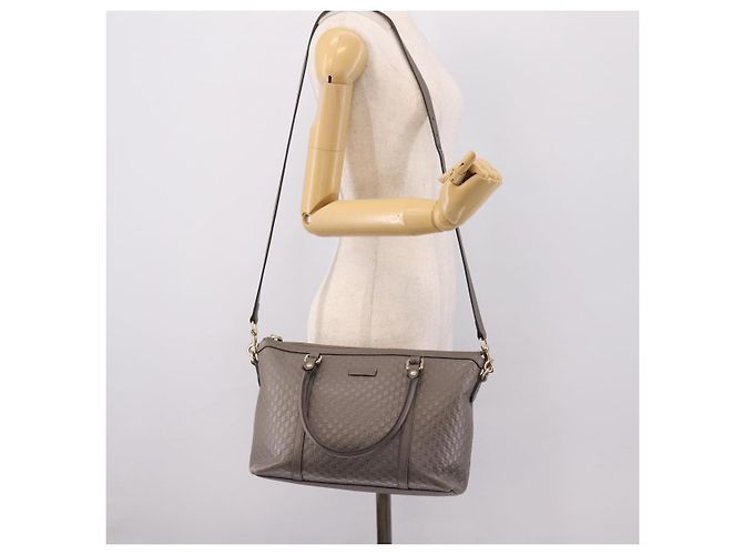 Borsa GUCCI Micro GG Canvas Guccissima in pelle 2way Outlet 449656 Auth ep15926 Marrone D'oro - vista 26