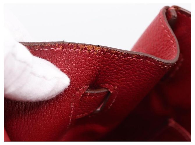 Hermès Borsa a mano HERMES Star Mark Birkin 30 in pelle Taurillon Rossa Argento Auth LN222SM Rosso - vista 10
