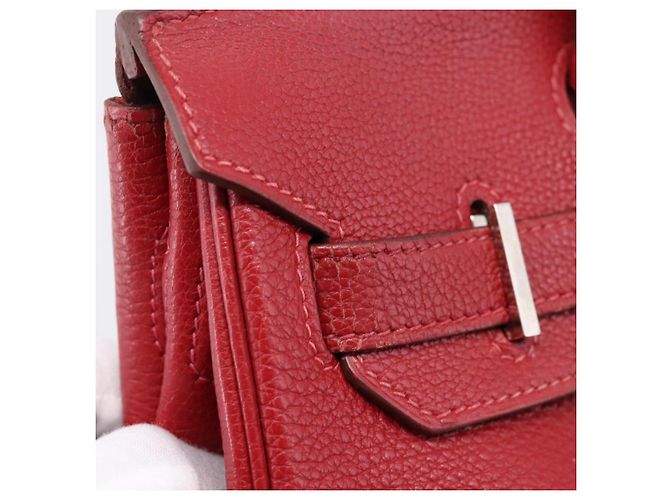 Hermès Borsa a mano HERMES Star Mark Birkin 30 in pelle Taurillon Rossa Argento Auth LN222SM Rosso - vista 20