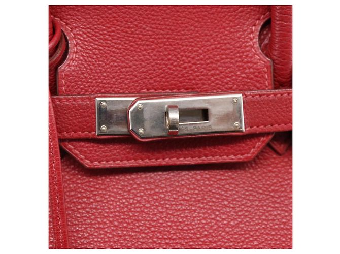 Hermès Borsa a mano HERMES Star Mark Birkin 30 in pelle Taurillon Rossa Argento Auth LN222SM Rosso - vista 23