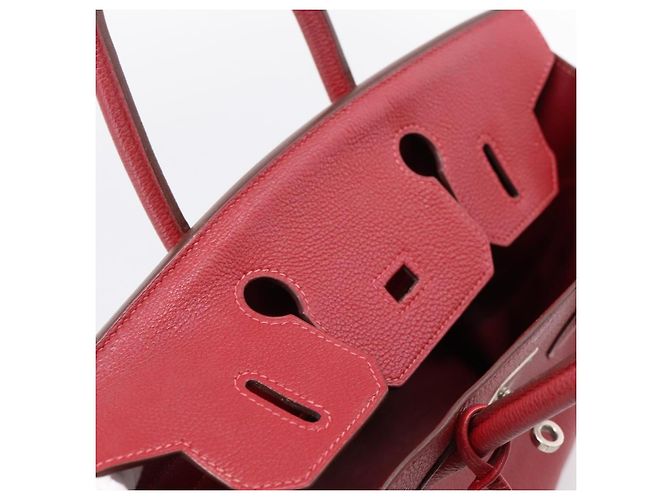 Hermès Borsa a mano HERMES Star Mark Birkin 30 in pelle Taurillon Rossa Argento Auth LN222SM Rosso - vista 25