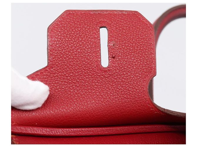 Hermès Borsa a mano HERMES Star Mark Birkin 30 in pelle Taurillon Rossa Argento Auth LN222SM Rosso - vista 26