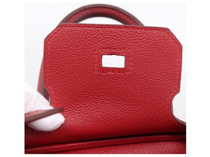 Hermès Borsa a mano HERMES Star Mark Birkin 30 in pelle Taurillon Rossa Argento Auth LN222SM Rosso - vista 27