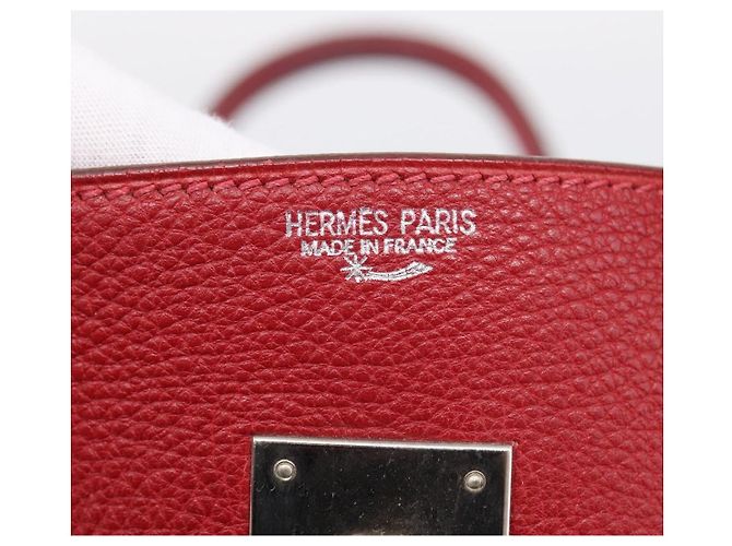 Hermès Borsa a mano HERMES Star Mark Birkin 30 in pelle Taurillon Rossa Argento Auth LN222SM Rosso - vista 29