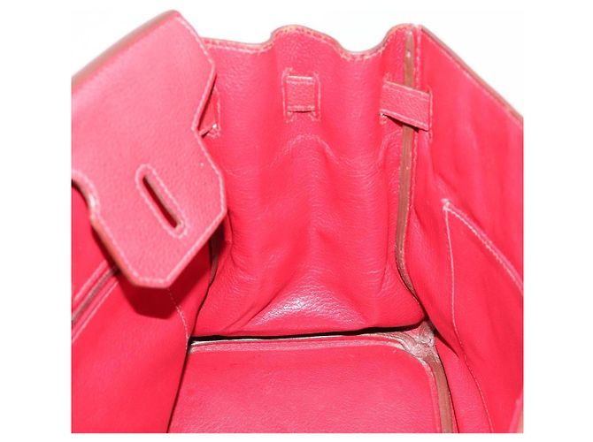 Hermès Borsa a mano HERMES Star Mark Birkin 30 in pelle Taurillon Rossa Argento Auth LN222SM Rosso - vista 30