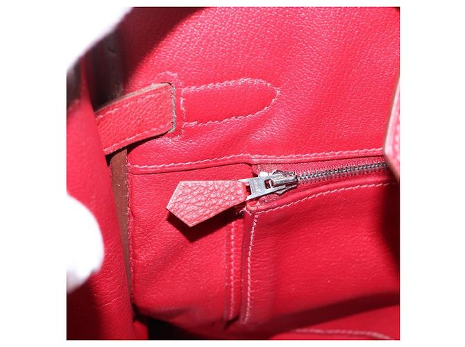 Hermès Borsa a mano HERMES Star Mark Birkin 30 in pelle Taurillon Rossa Argento Auth LN222SM Rosso - vista 32