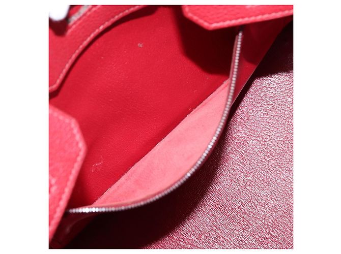 Hermès Borsa a mano HERMES Star Mark Birkin 30 in pelle Taurillon Rossa Argento Auth LN222SM Rosso - vista 33