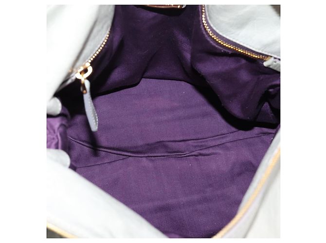 Borsa a mano Miu Miu Vitter Lux in pelle 2way Grigio Oro Auth ka6308 Marrone D'oro - vista 11