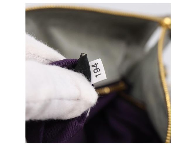 Borsa a mano Miu Miu Vitter Lux in pelle 2way Grigio Oro Auth ka6308 Marrone D'oro - vista 12