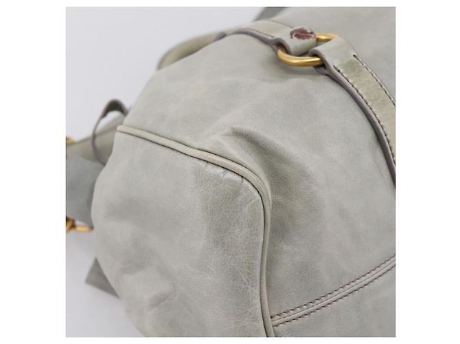 Borsa a mano Miu Miu Vitter Lux in pelle 2way Grigio Oro Auth ka6308 Marrone D'oro - vista 17