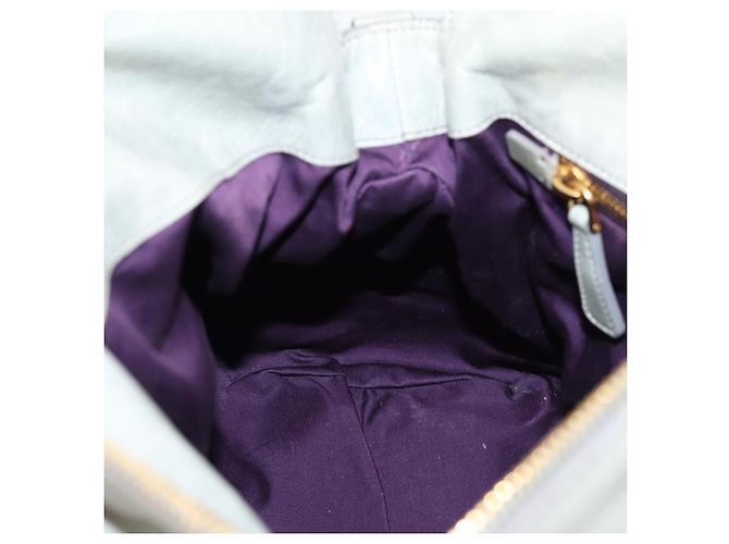 Borsa a mano Miu Miu Vitter Lux in pelle 2way Grigio Oro Auth ka6308 Marrone D'oro - vista 23