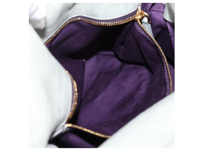 Borsa a mano Miu Miu Vitter Lux in pelle 2way Grigio Oro Auth ka6308 Marrone D'oro - vista 25