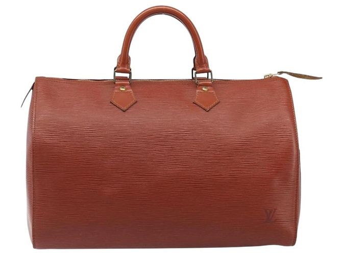 Bolsa de mão LOUIS VUITTON Epi Speedy 35 Brown M42993 LV Auth ep15819A Marrom - vista 13