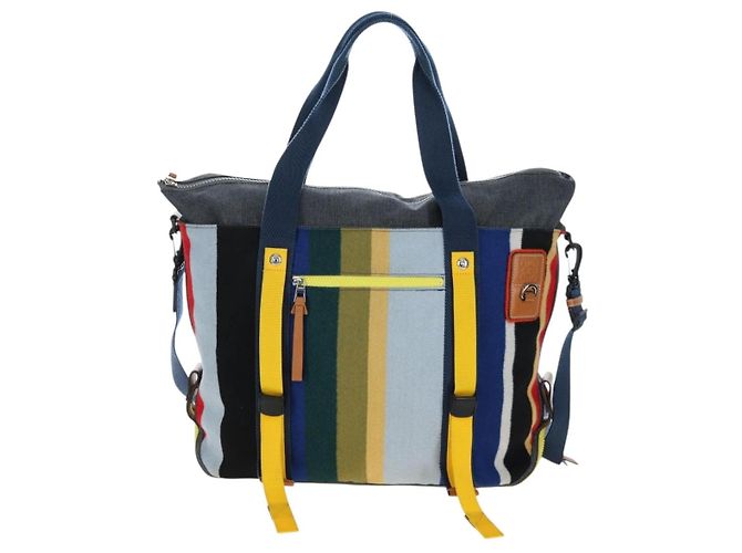 LOEWE Tote Bag Wolle 2way Blau Silber Auth 203705M - Ansicht 13
