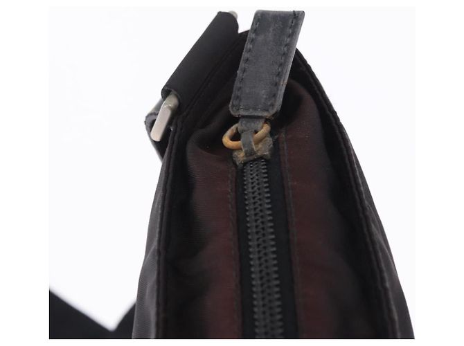 PRADA Shoulder Bag Nylon Black Silver Auth 203431 Silvery - view 10
