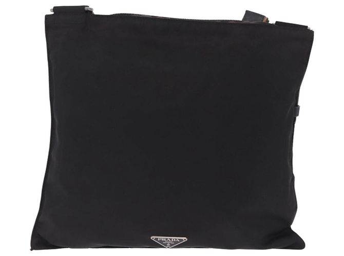 PRADA Shoulder Bag Nylon Black Silver Auth 203431 Silvery - view 13