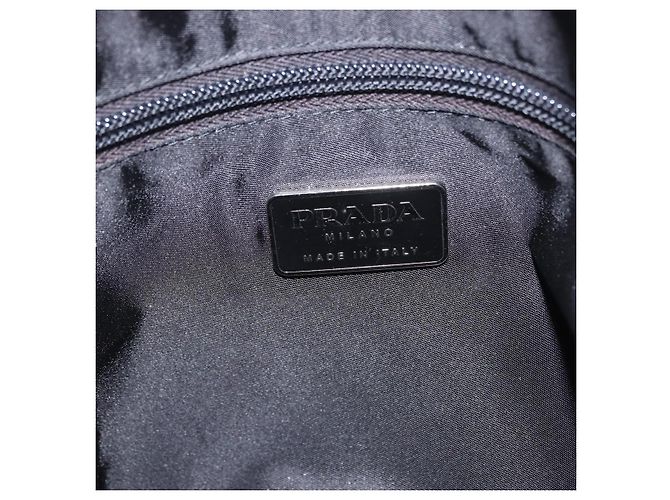 PRADA Shoulder Bag Nylon Black Silver Auth 203431 Silvery - view 25